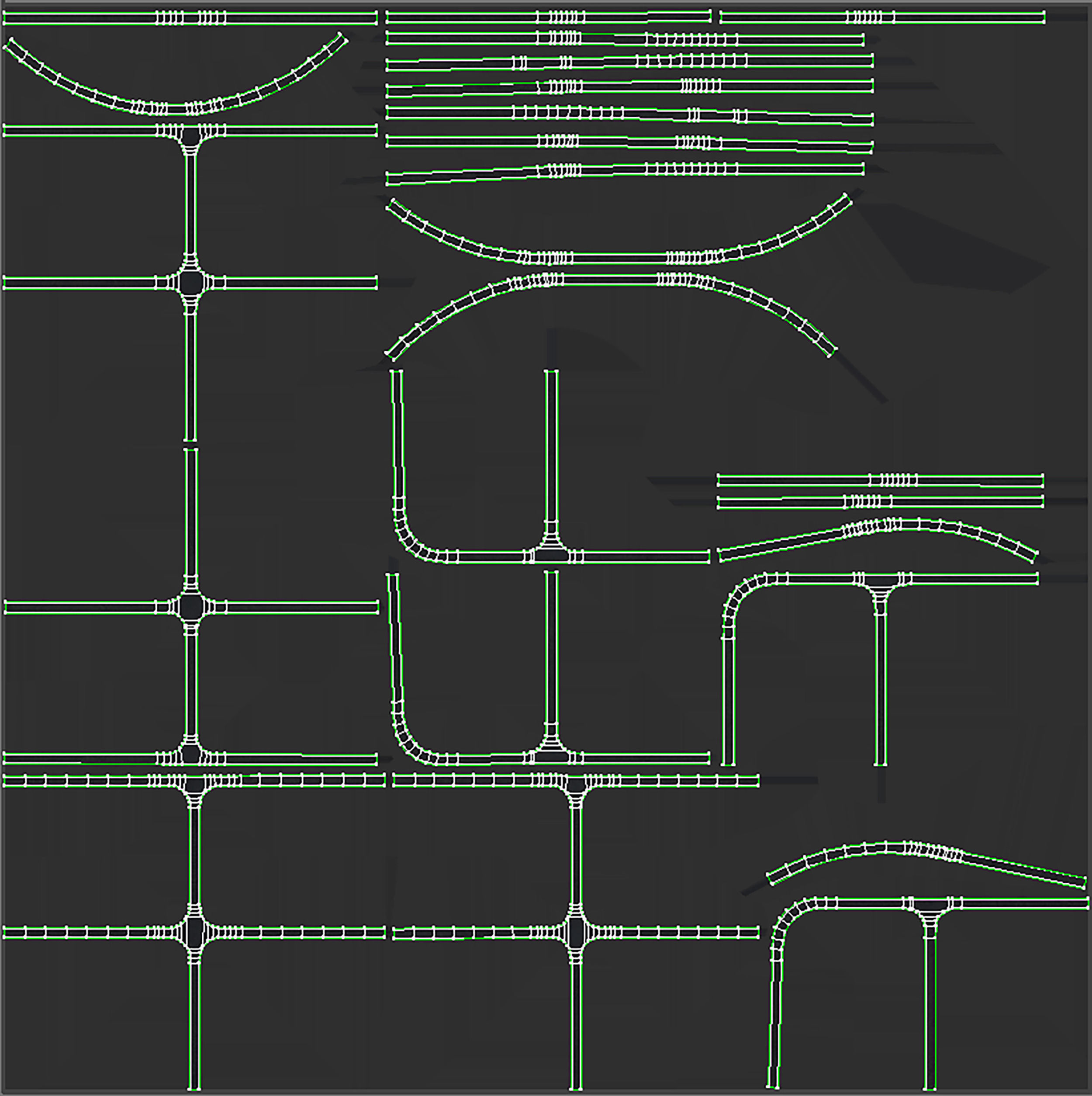 Metal fencing for embankment fence 3D model_20