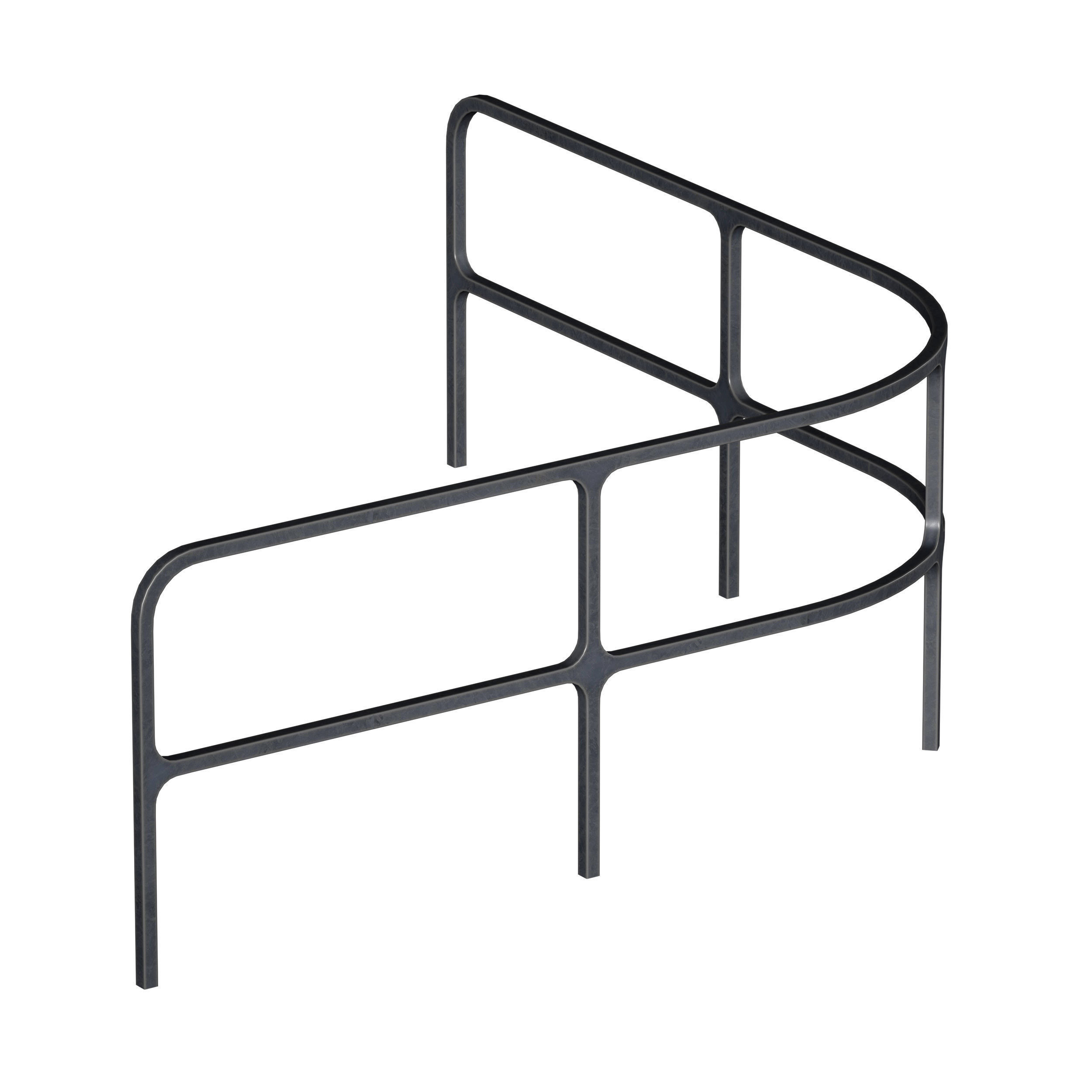 Metal fencing for embankment fence 3D model_12