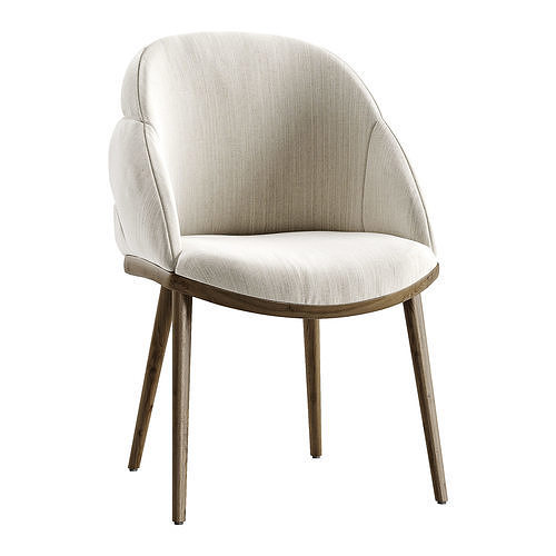 Tamara Oatmeal Dining Chair 3D model