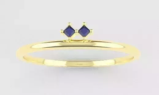 Simple Princess Cut Gemstone Ring