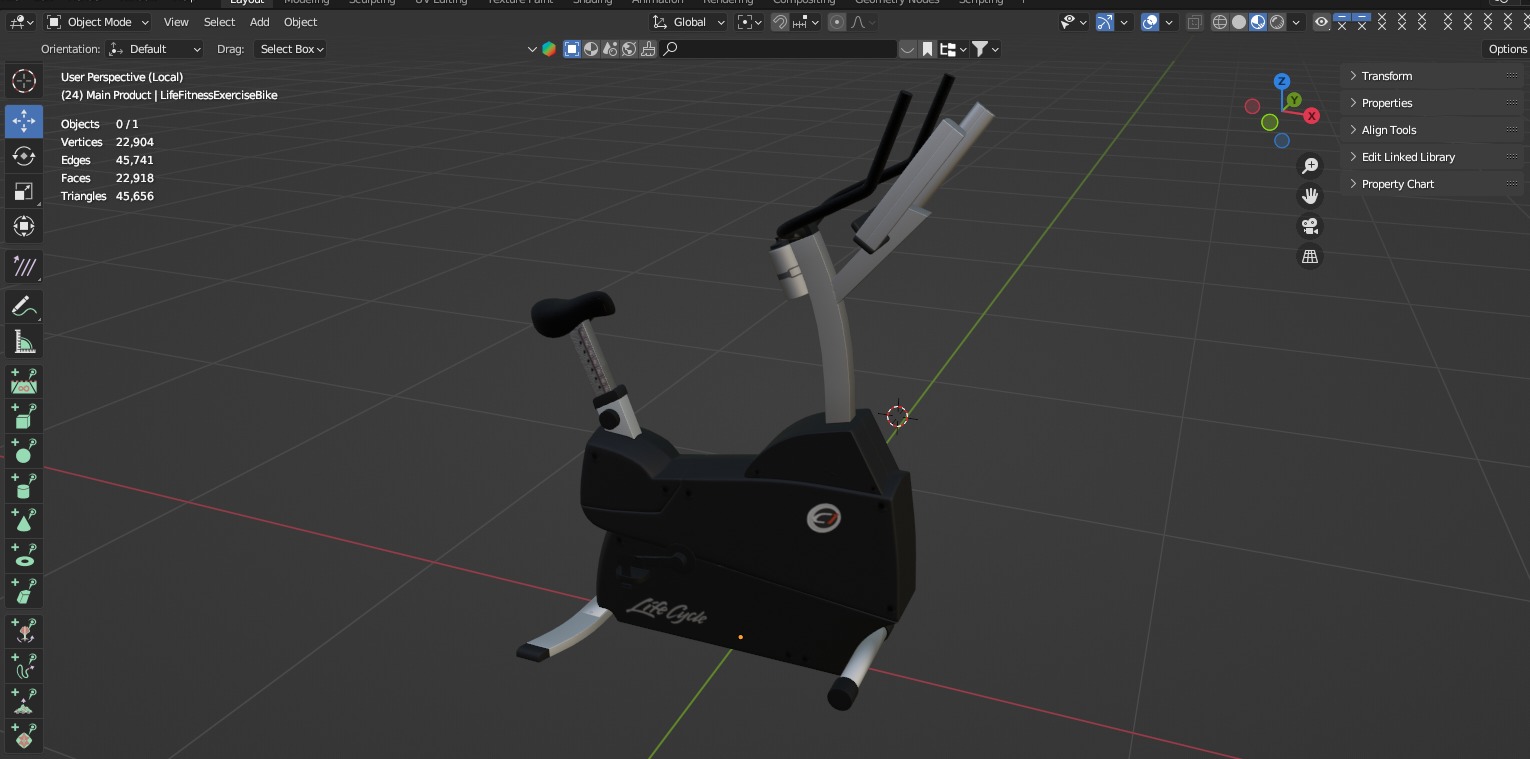 Life Fitness Exercise Bike Low-poly 3D model_10