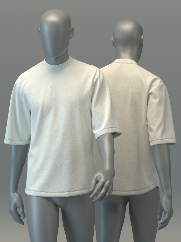 Oversized Mockneck Tee 3D model_3