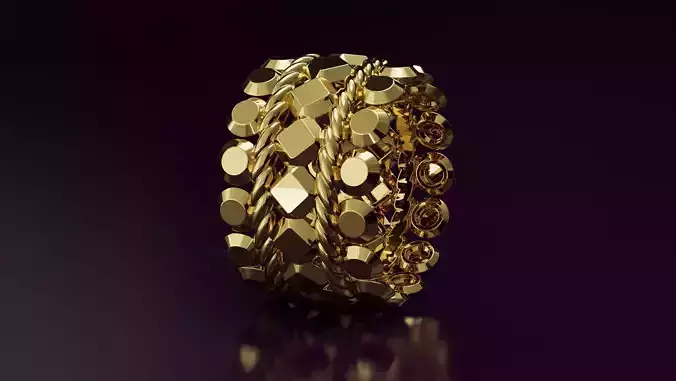 rhombus and half sphere Ring N2