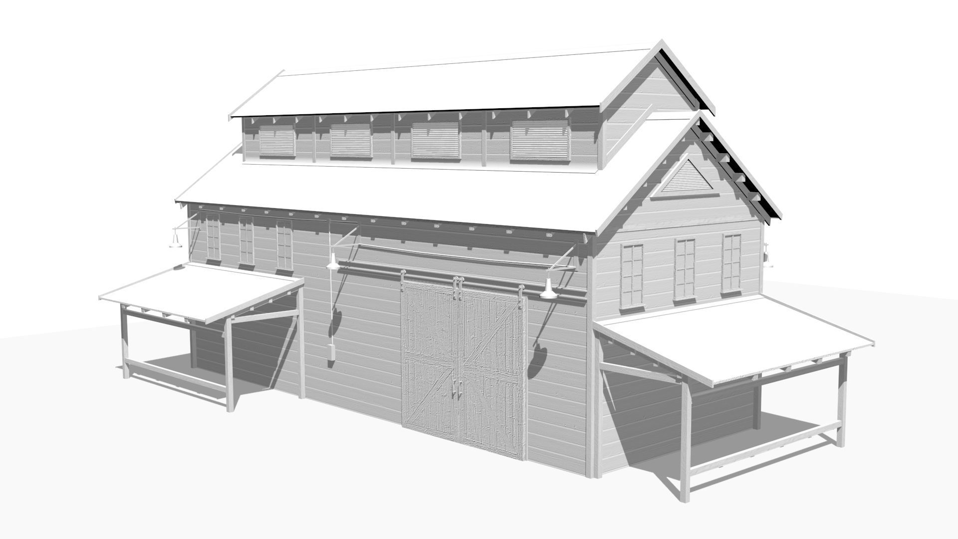 Old warehouse Low-poly 3D model_10