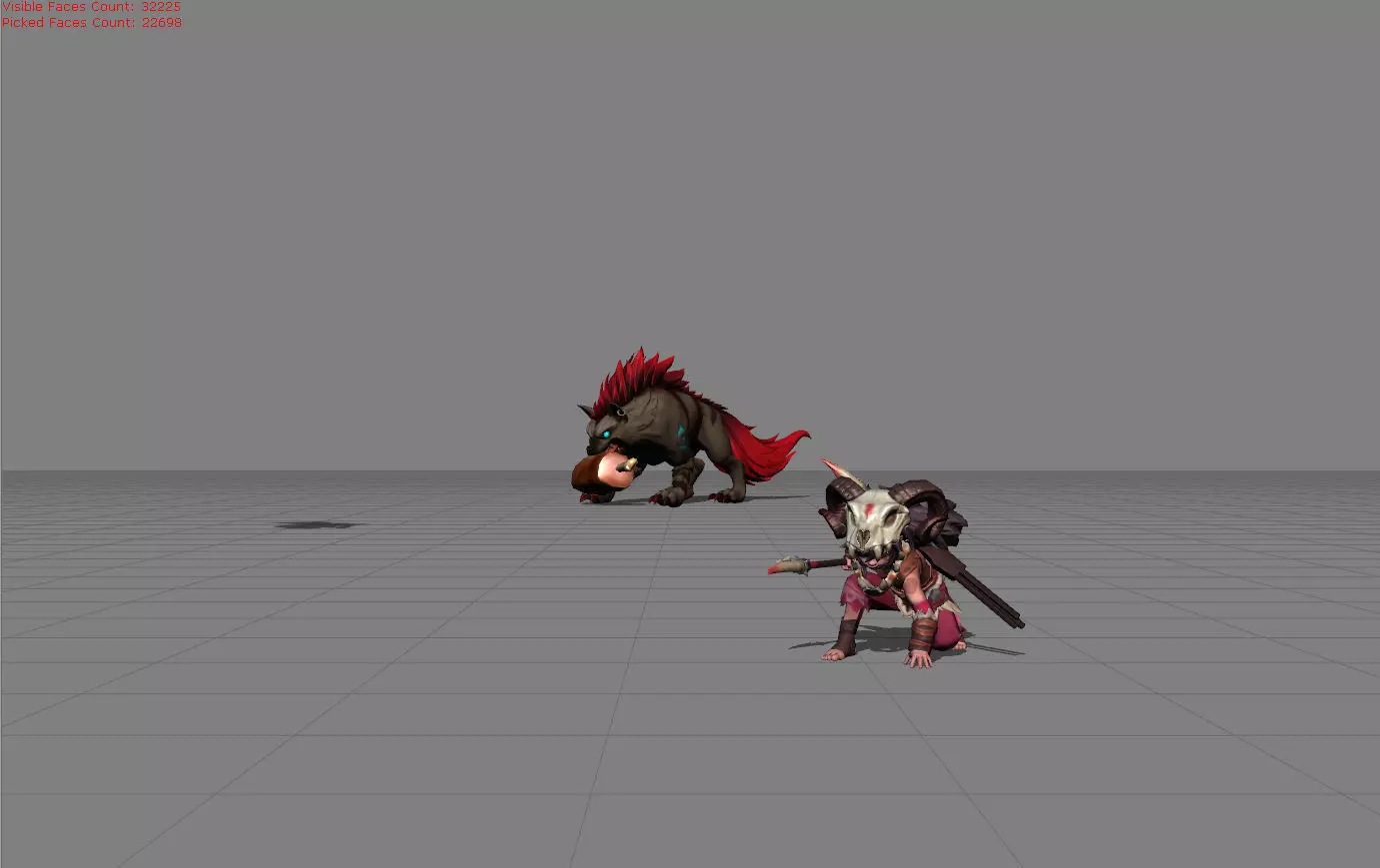 Popol and Kupa Tribal Howl Low-poly 3D model