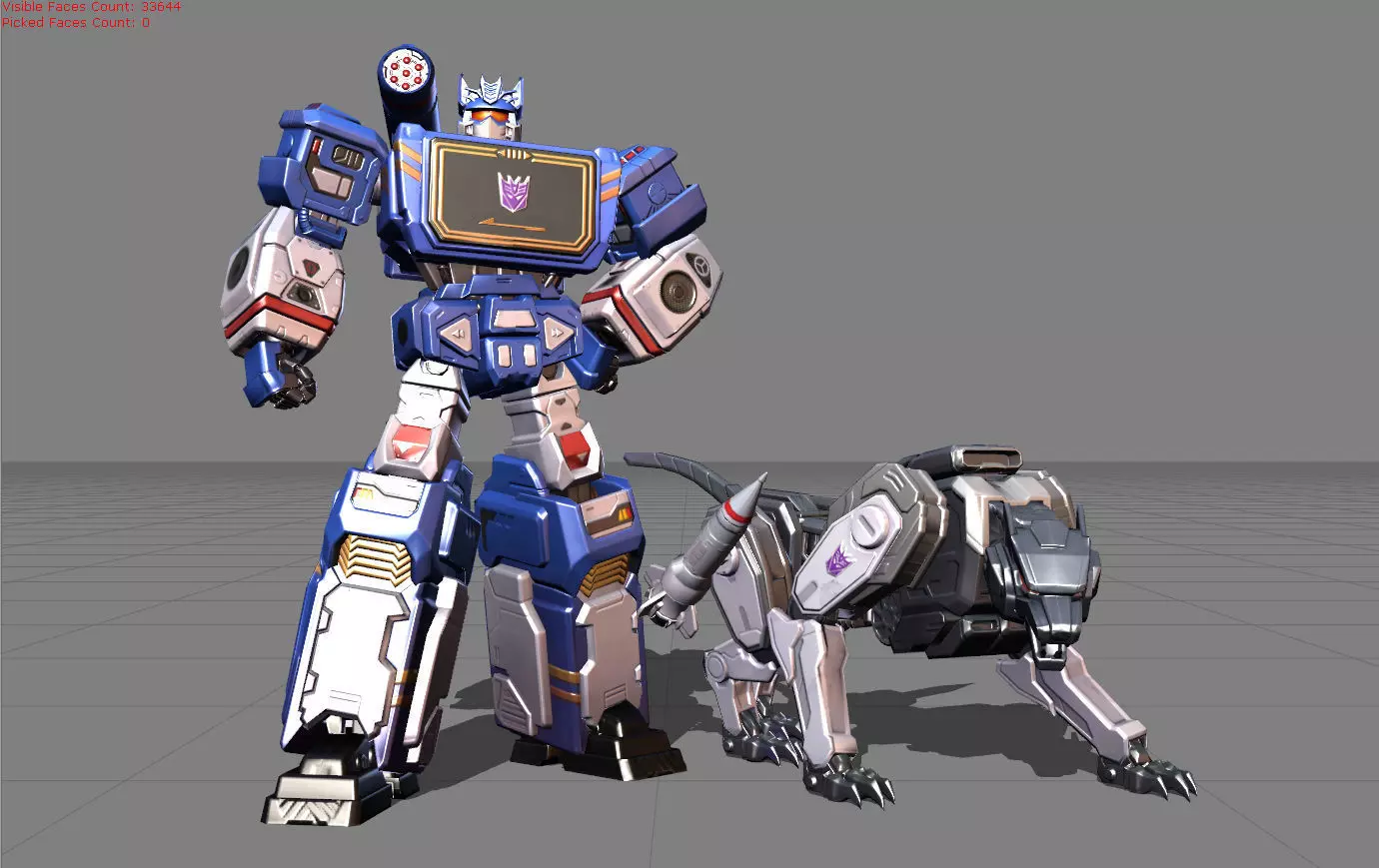 Popol and Kupa Soundwave and Ravage Low-poly 3D model_0