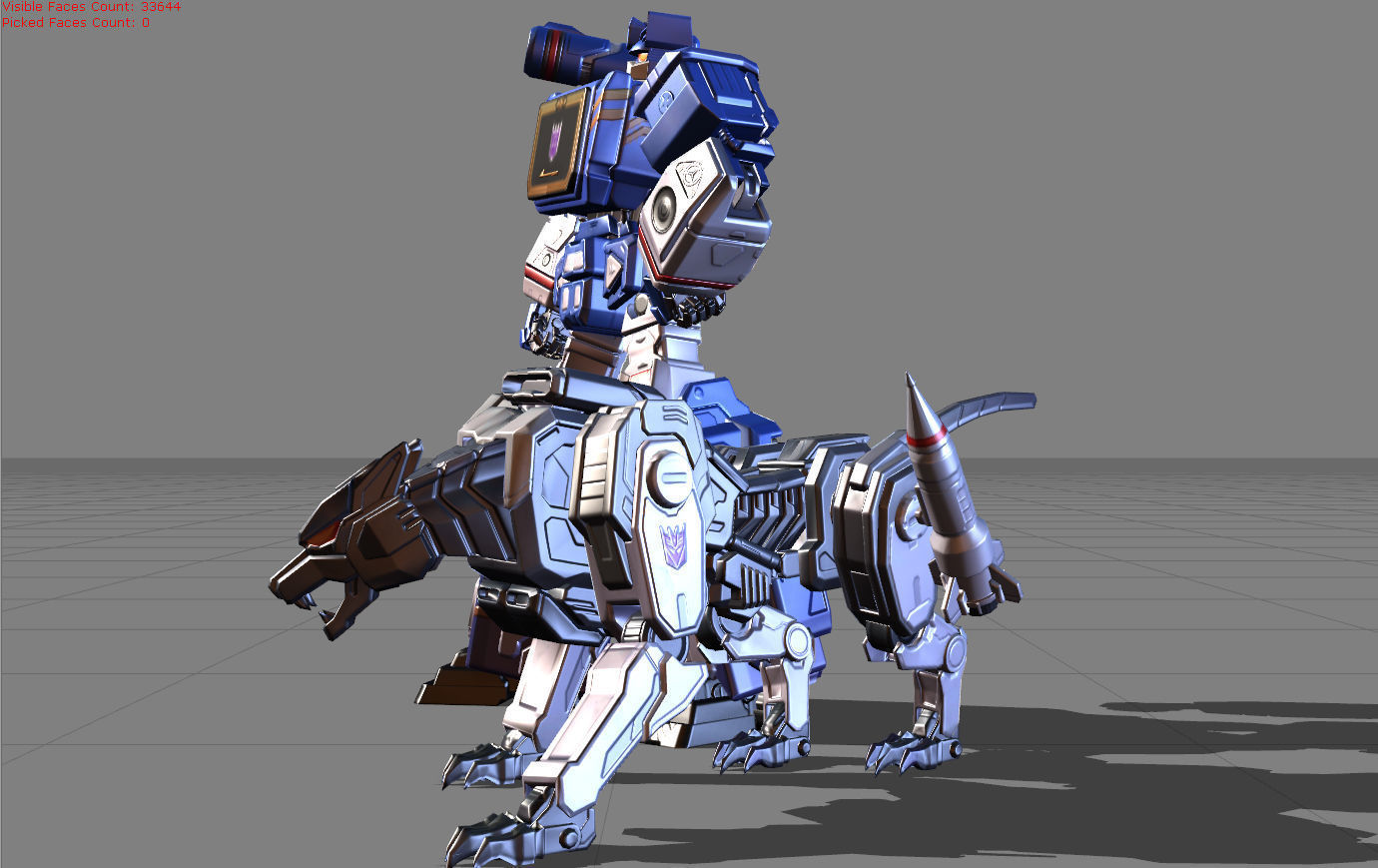 Popol and Kupa Soundwave and Ravage Low-poly 3D model_2
