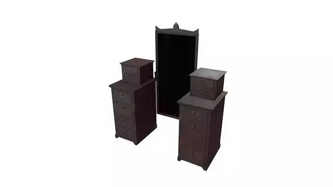 Medieval Furniture V3 Low-poly 3D model