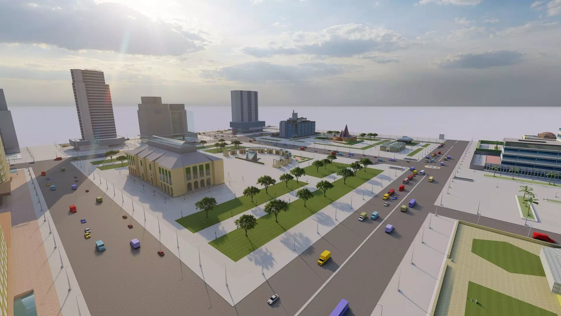modern city- urban 3D model