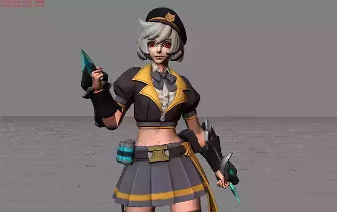 Wanwan Shoujo Commander Low-poly 3D model