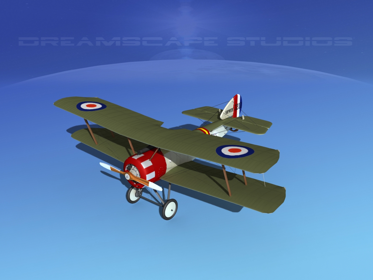 Sopwith Pup Fighter 3D model_13