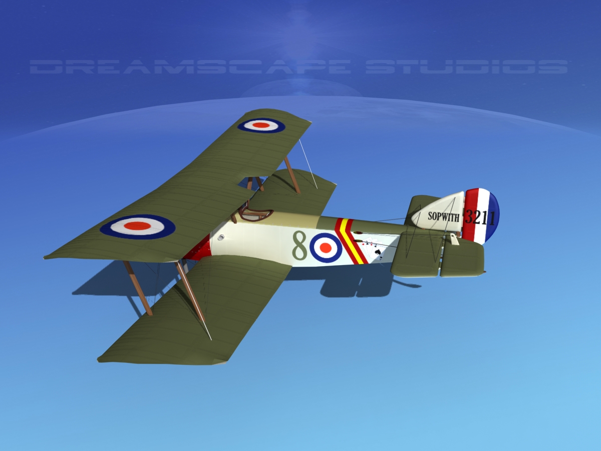 Sopwith Pup Fighter 3D model_11