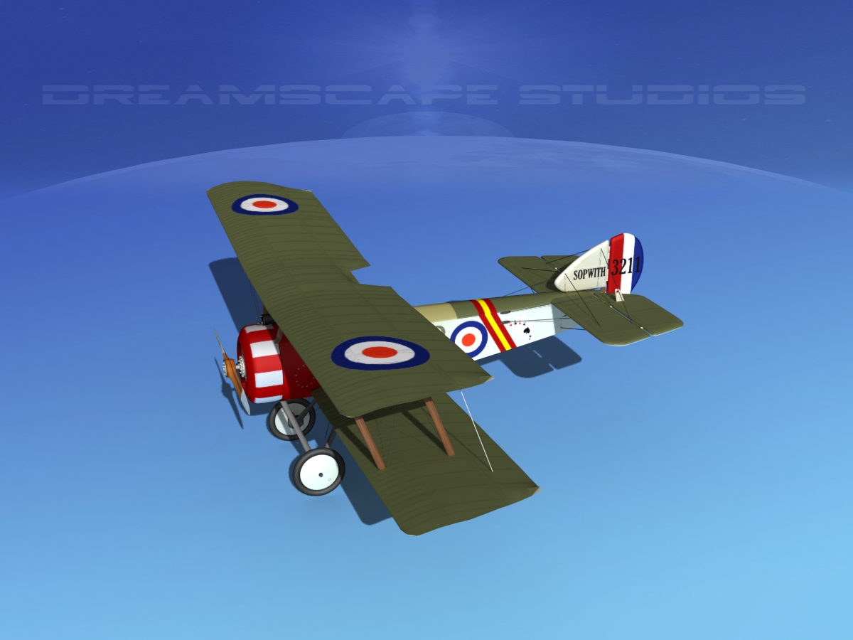 Sopwith Pup Fighter 3D model_12