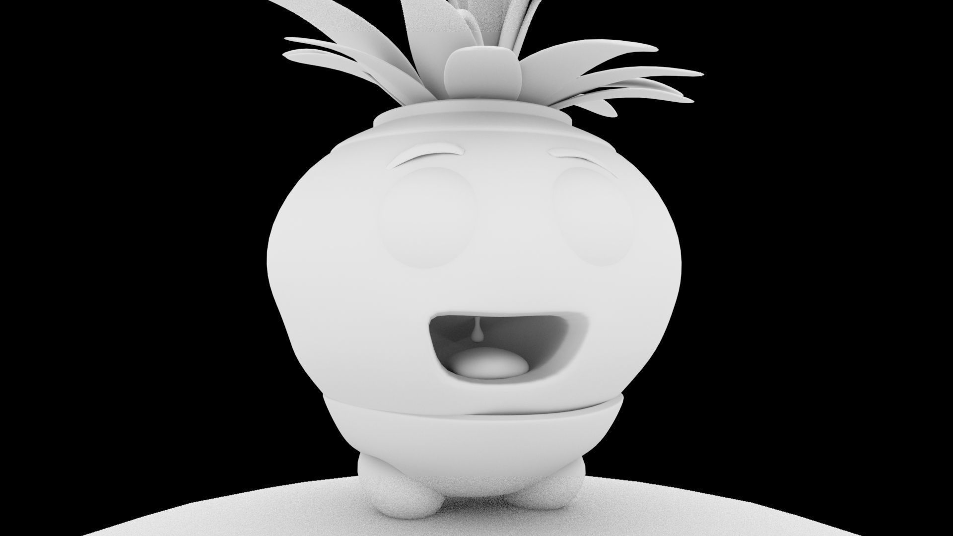 A cute strawberry character stands in a vibrant Low-poly 3D model_1