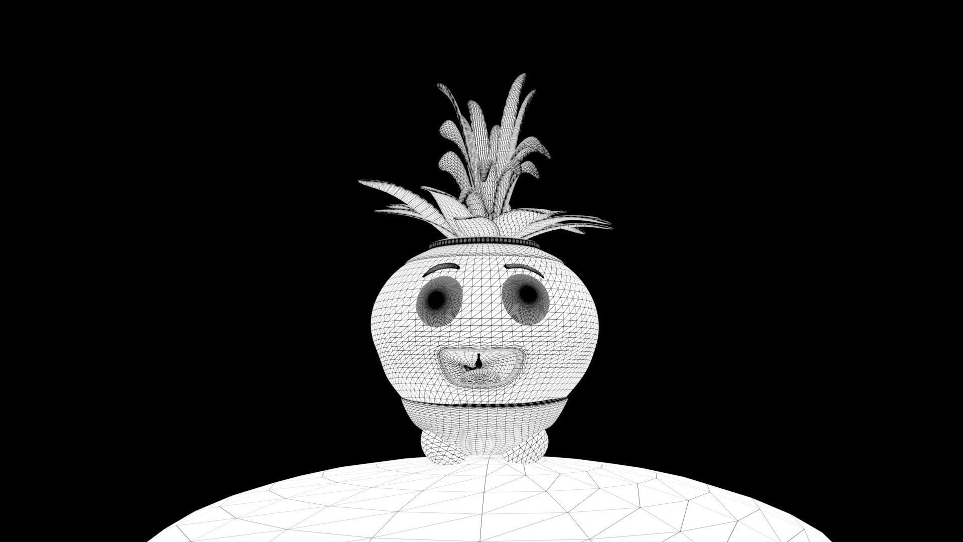 A cute strawberry character stands in a vibrant Low-poly 3D model_2