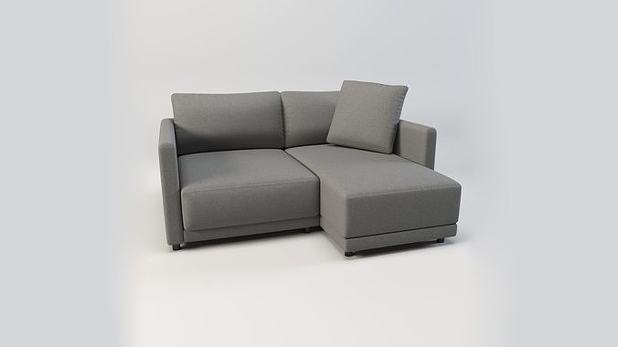 Gather arm wide chaise sectional sofa Free low-poly 3D model