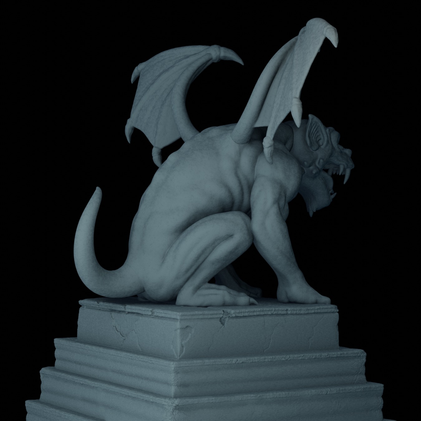 Gargoyle Statue  3D print model_4