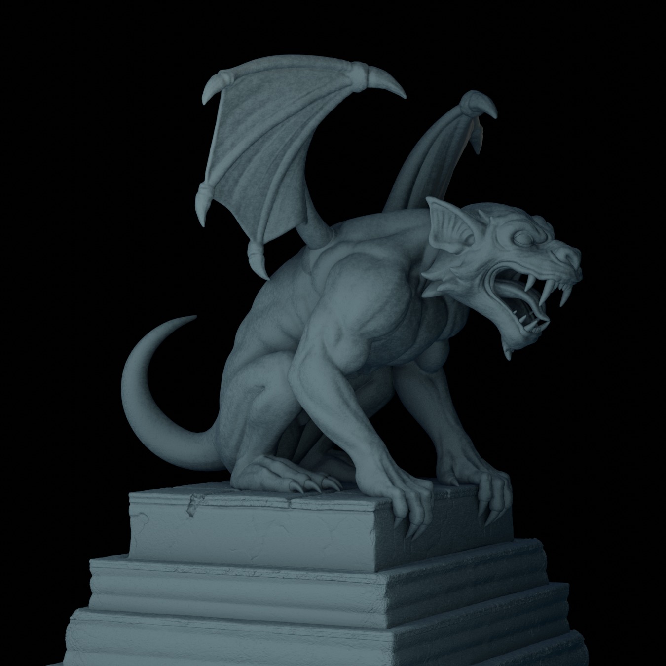 Gargoyle Statue  3D print model_3
