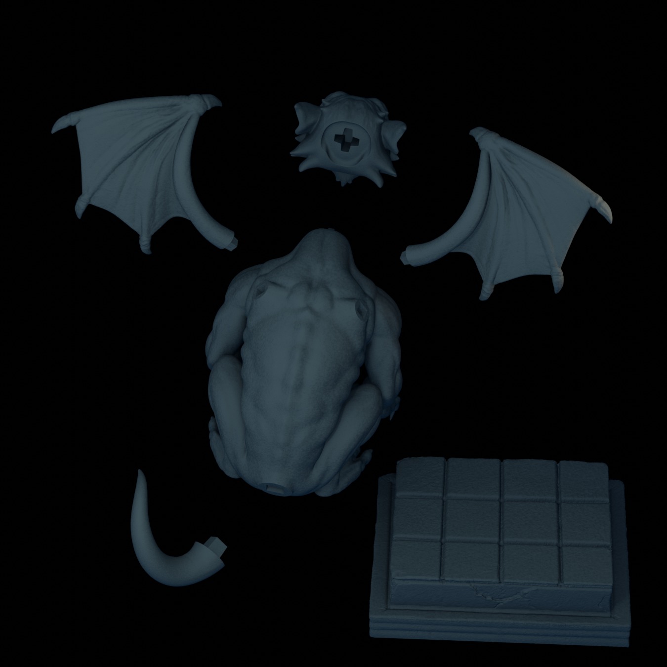 Gargoyle Statue  3D print model_7