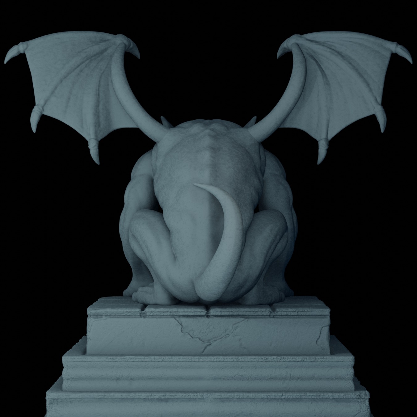 Gargoyle Statue  3D print model_5