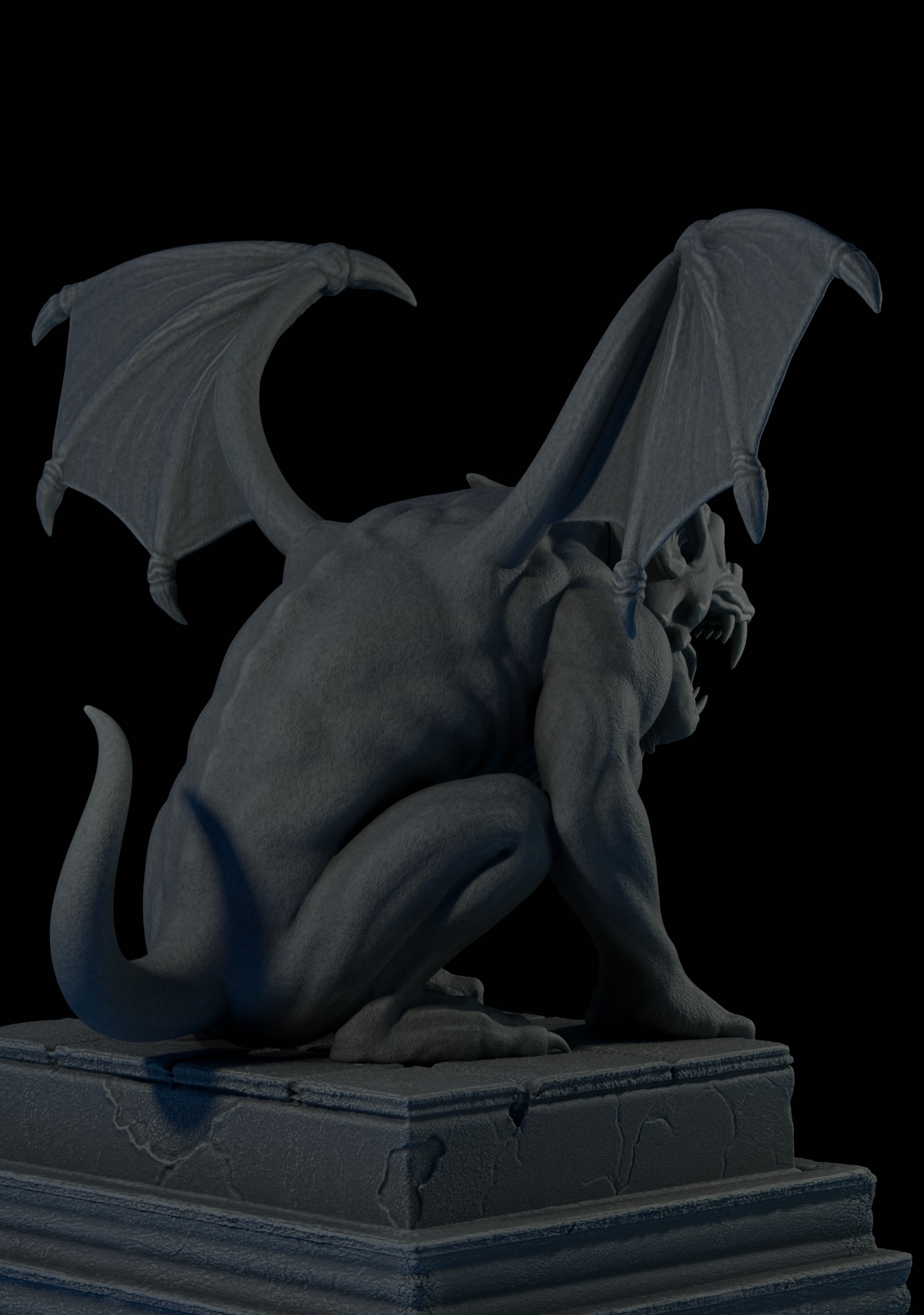 Gargoyle Statue  3D print model_1