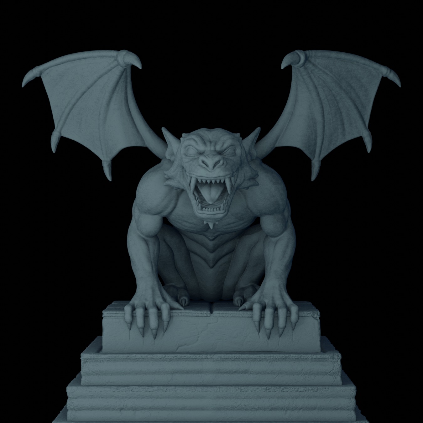 Gargoyle Statue  3D print model_2