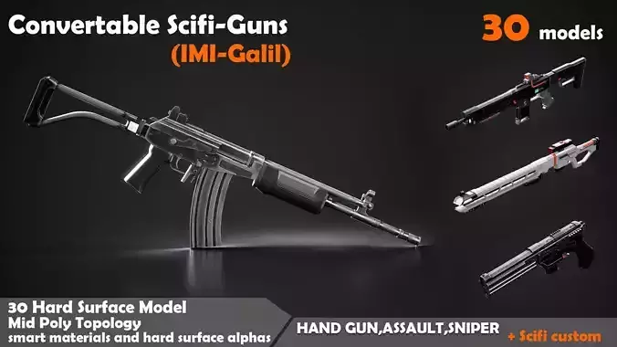 Convertable Sci-fi Guns IMI Galil