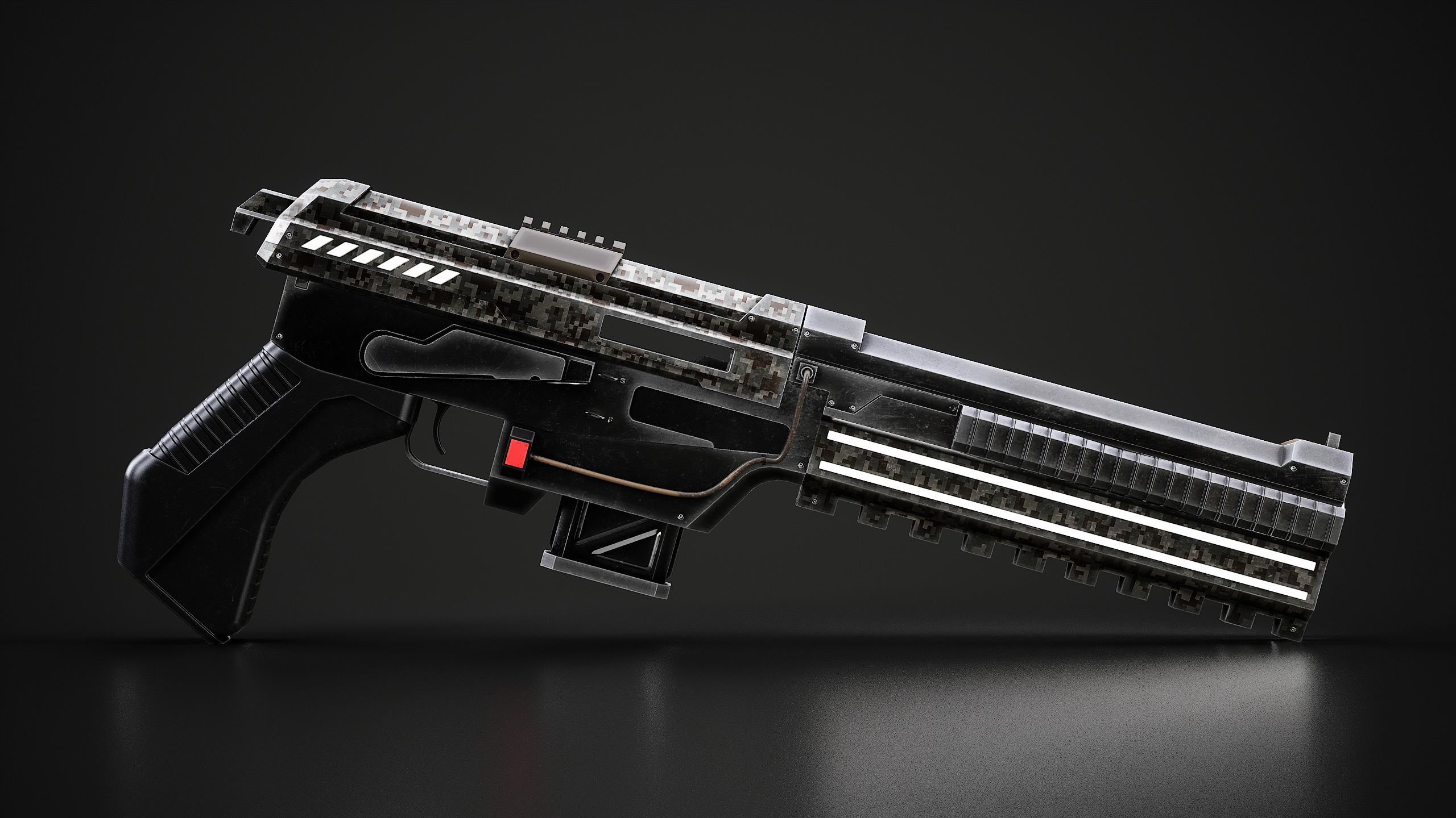 Convertable Sci-fi Guns IMI Galil Low-poly 3D model_10