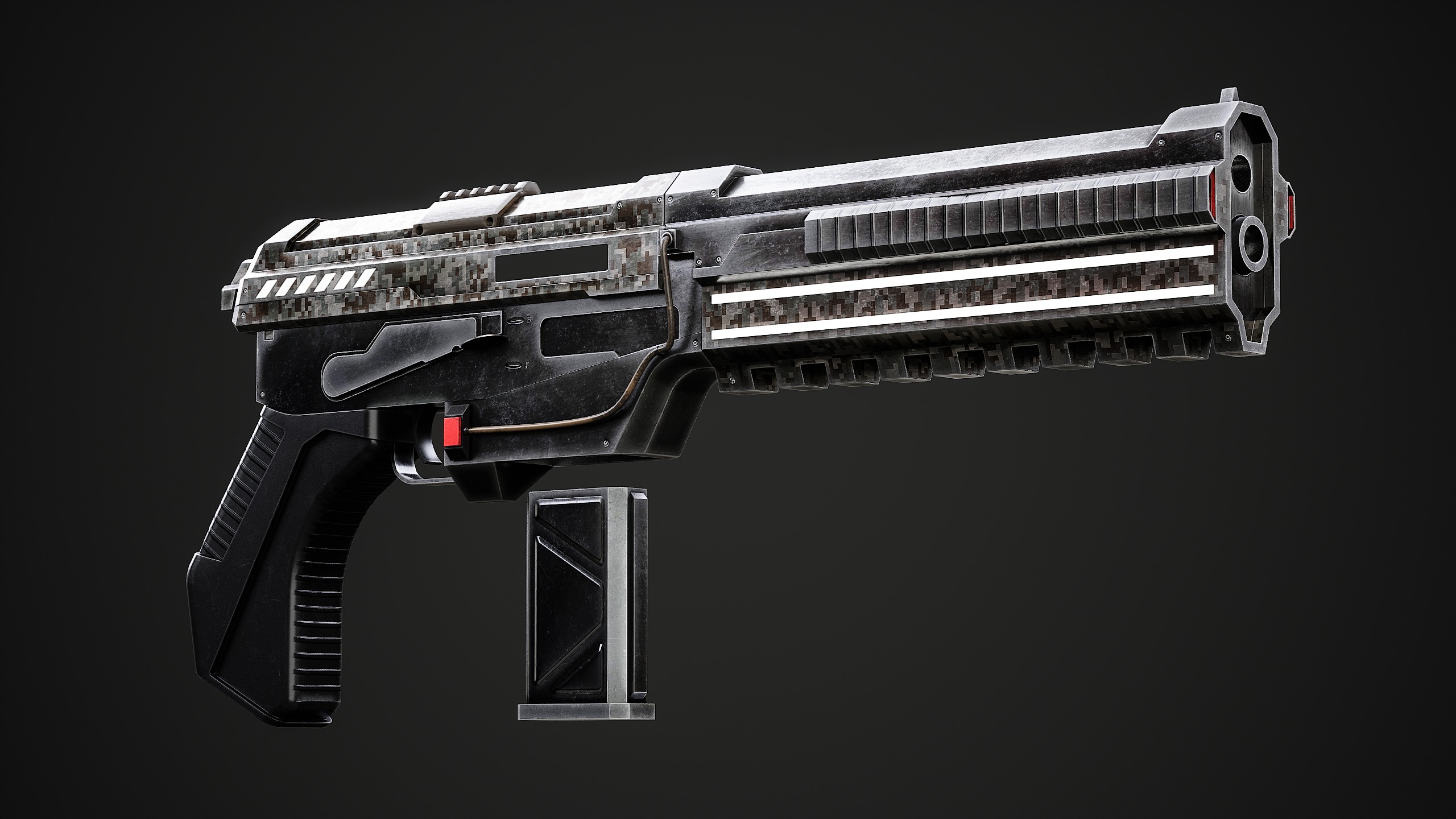Convertable Sci-fi Guns IMI Galil Low-poly 3D model_9