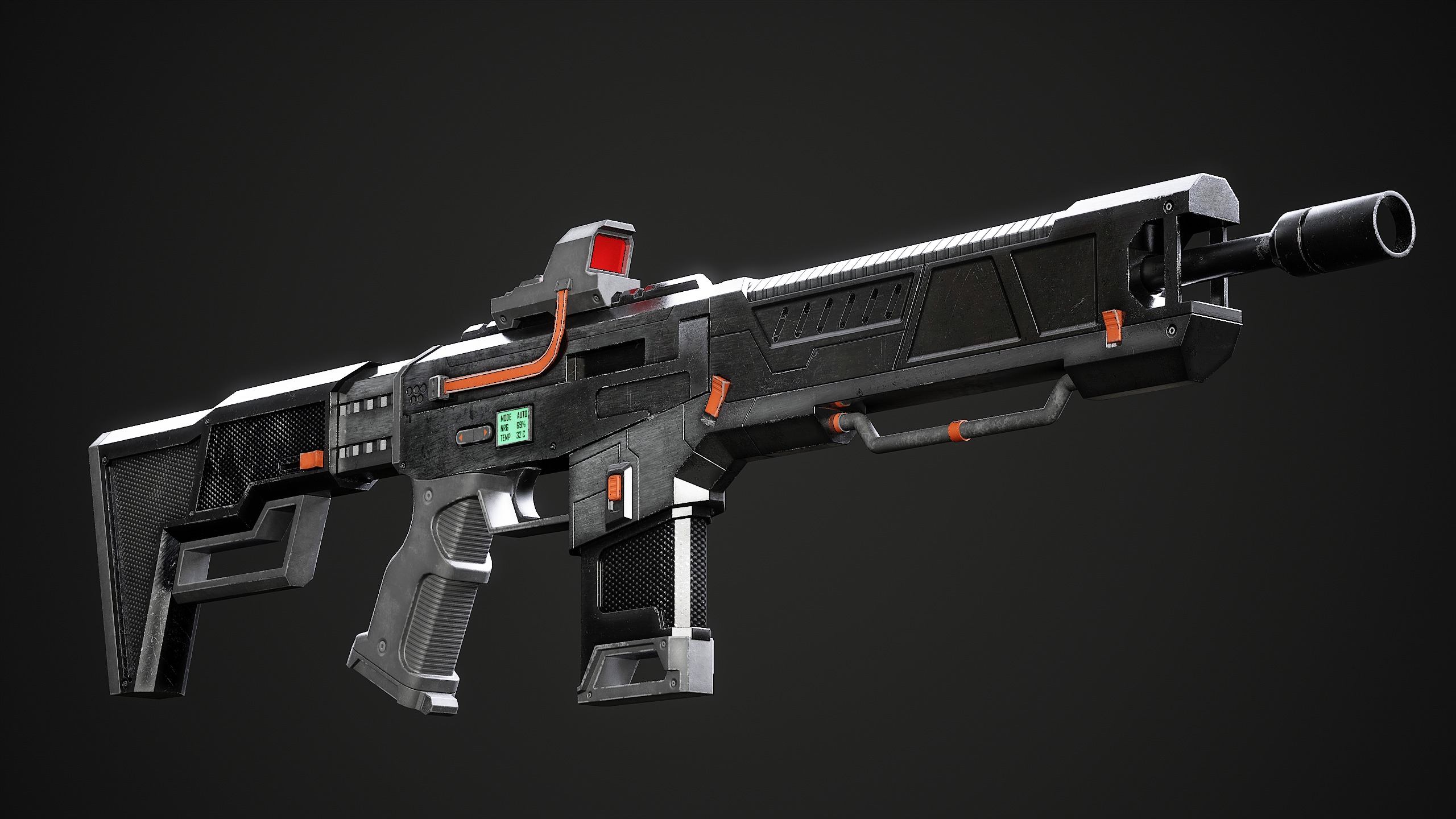 Convertable Sci-fi Guns IMI Galil Low-poly 3D model_15