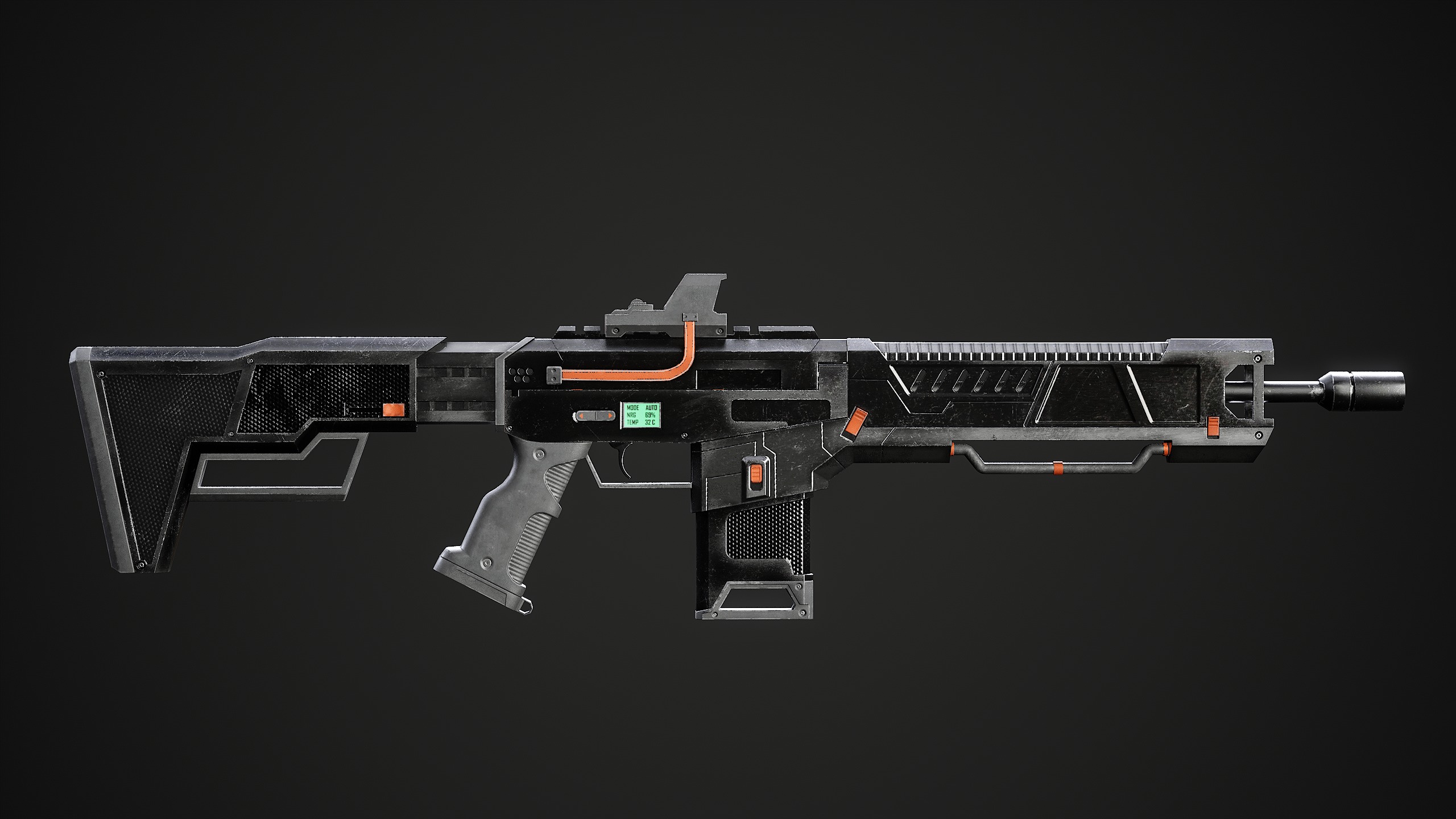 Convertable Sci-fi Guns IMI Galil Low-poly 3D model_14