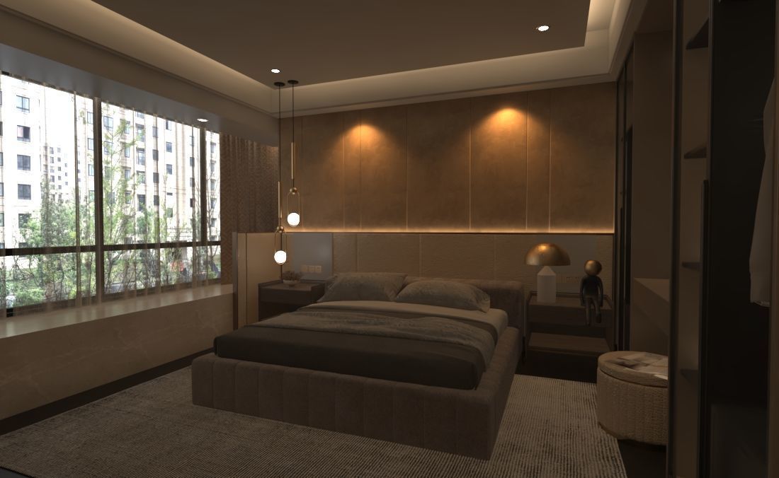 Luxurious 3D Bedroom Design 3D model_2