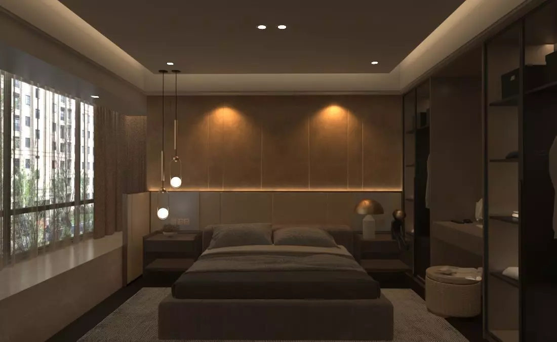 Luxurious 3D Bedroom Design 3D model_0