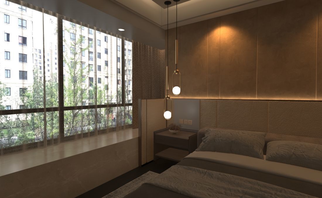 Luxurious 3D Bedroom Design 3D model_5