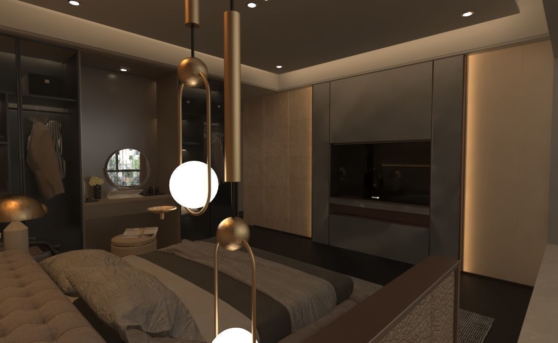 Luxurious 3D Bedroom Design 3D model_3