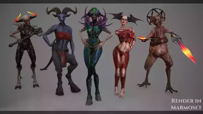 Demoness Girl Pack - Game Ready
