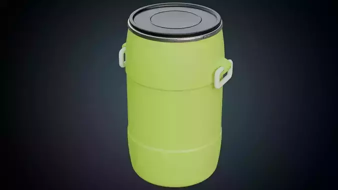 Plastic Barrel 1 Basic Low-poly 3D model