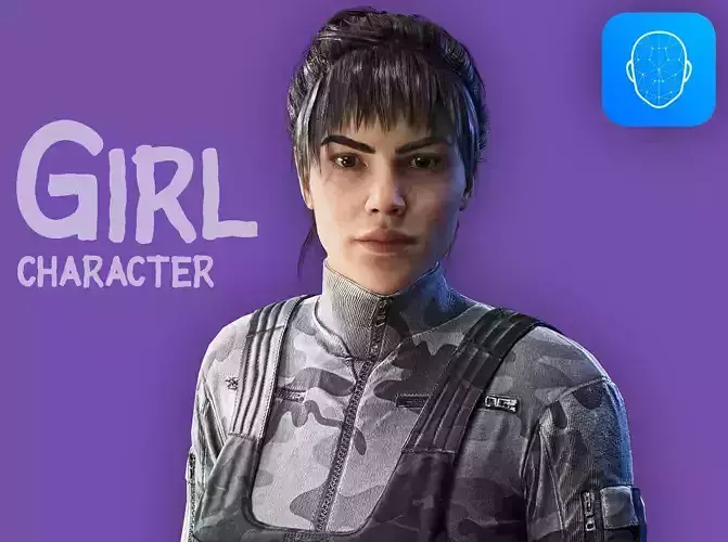 Girl character -  Adventure - RPG Low-poly 3D model