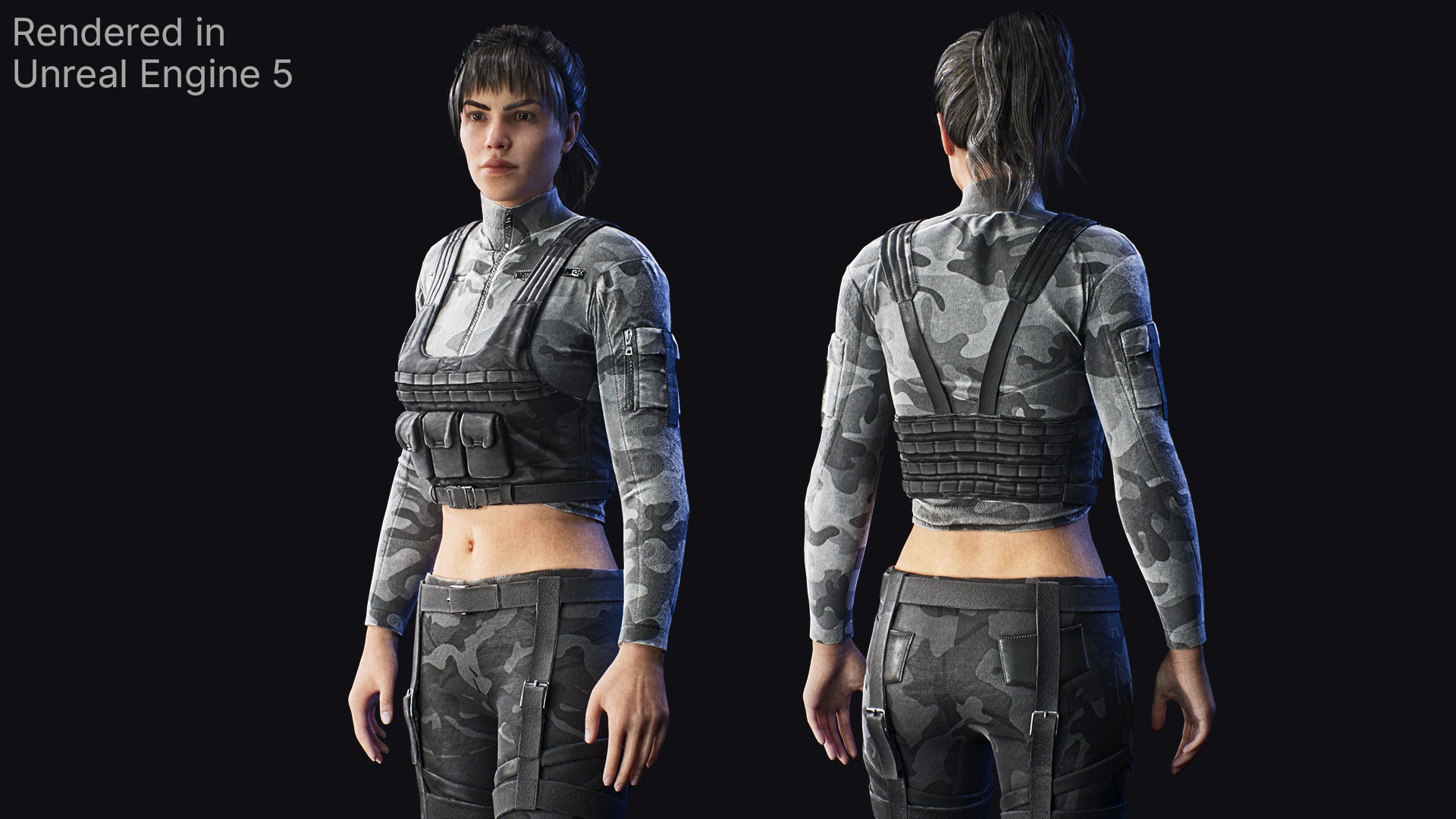 Girl character -  Adventure - RPG Low-poly 3D model_2