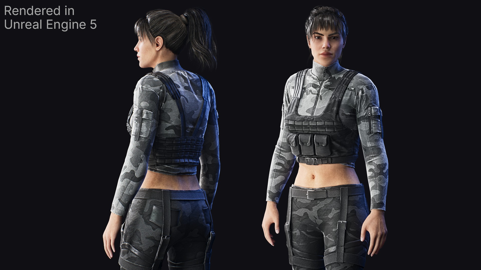 Girl character -  Adventure - RPG Low-poly 3D model_3