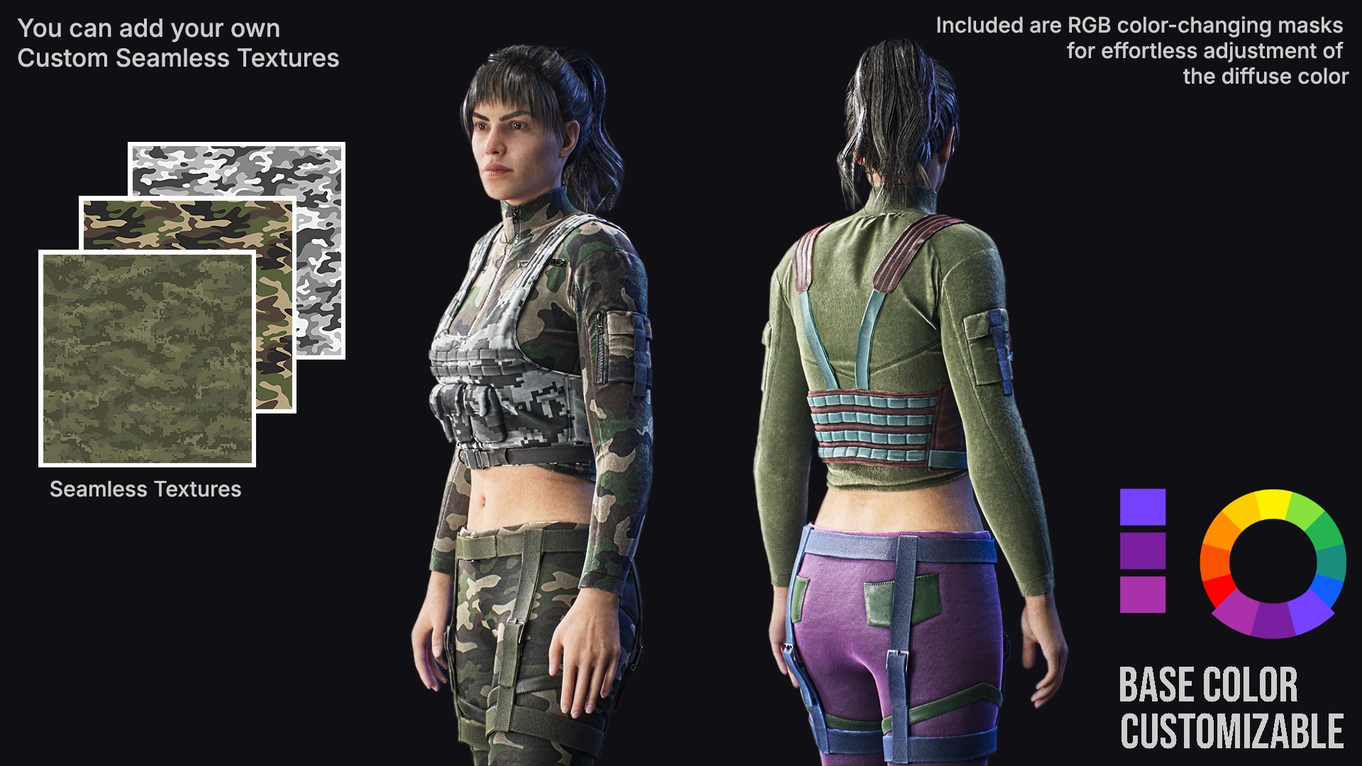 Girl character -  Adventure - RPG Low-poly 3D model_9