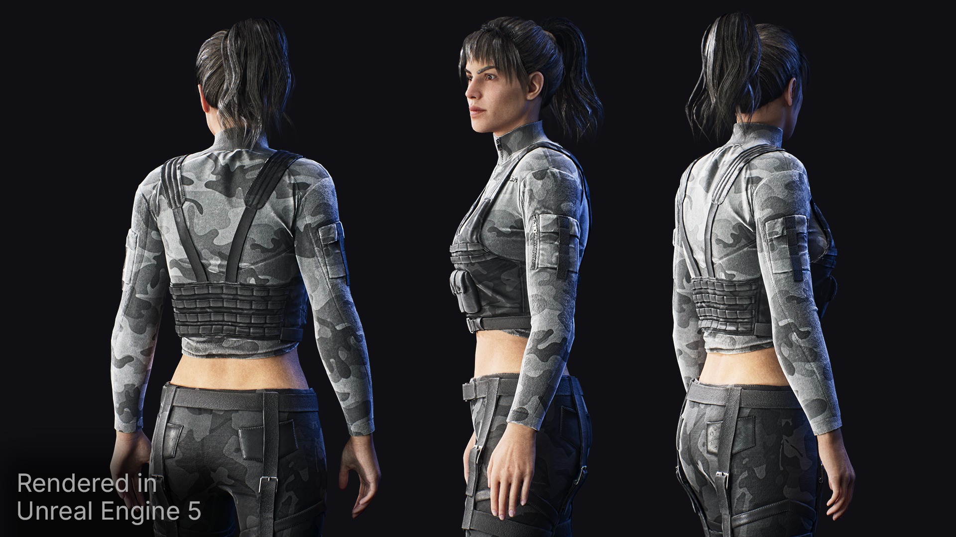 Girl character -  Adventure - RPG Low-poly 3D model_4