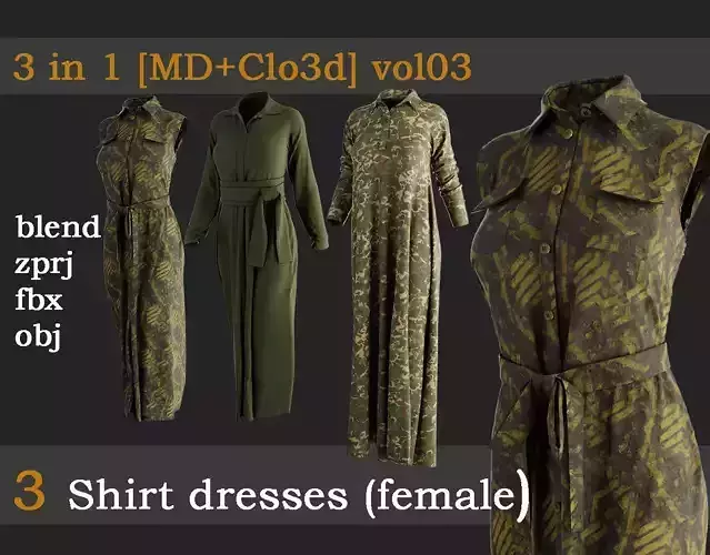 3 Shirt dresses vol03
