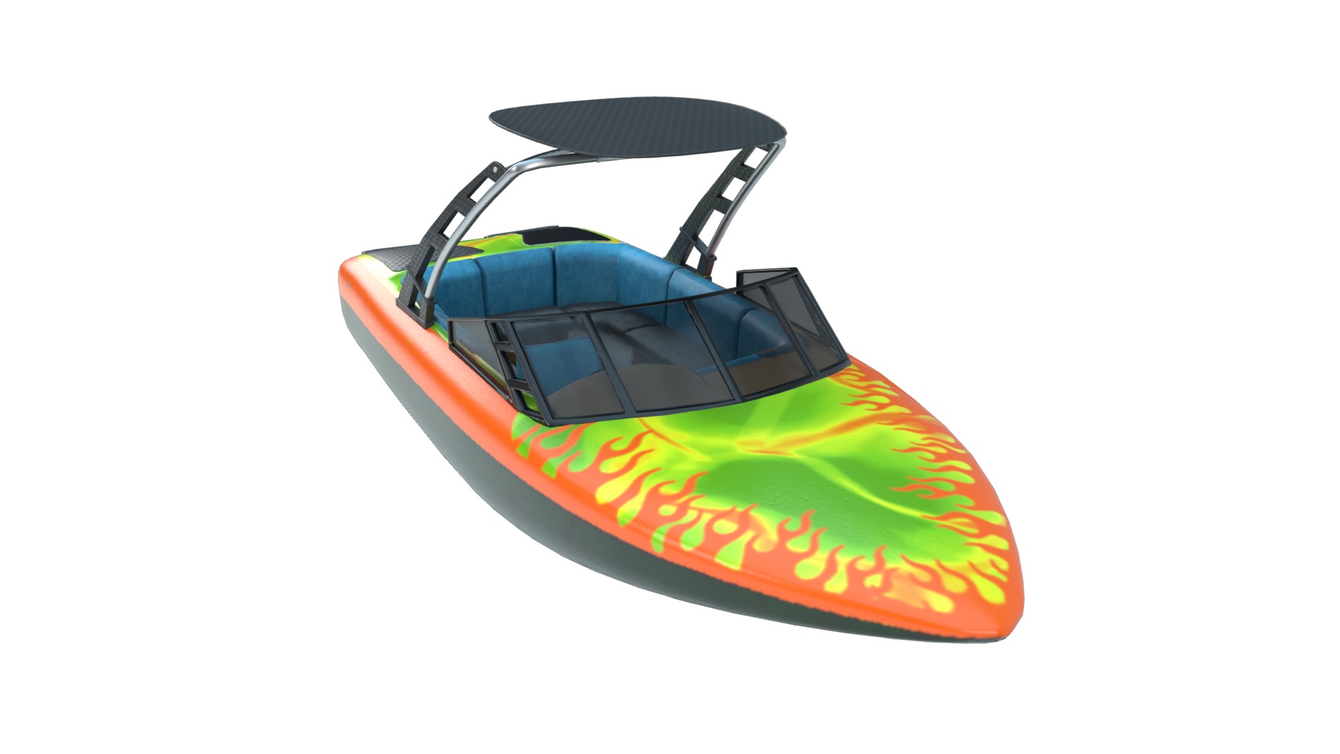 High-Speed Luxury Motorboat 3D Model Low-poly 3D model_2