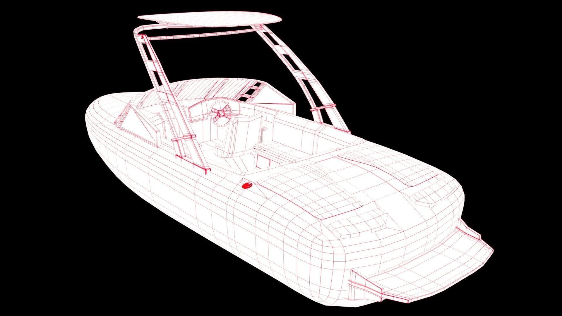 High-Speed Luxury Motorboat 3D Model Low-poly 3D model_3