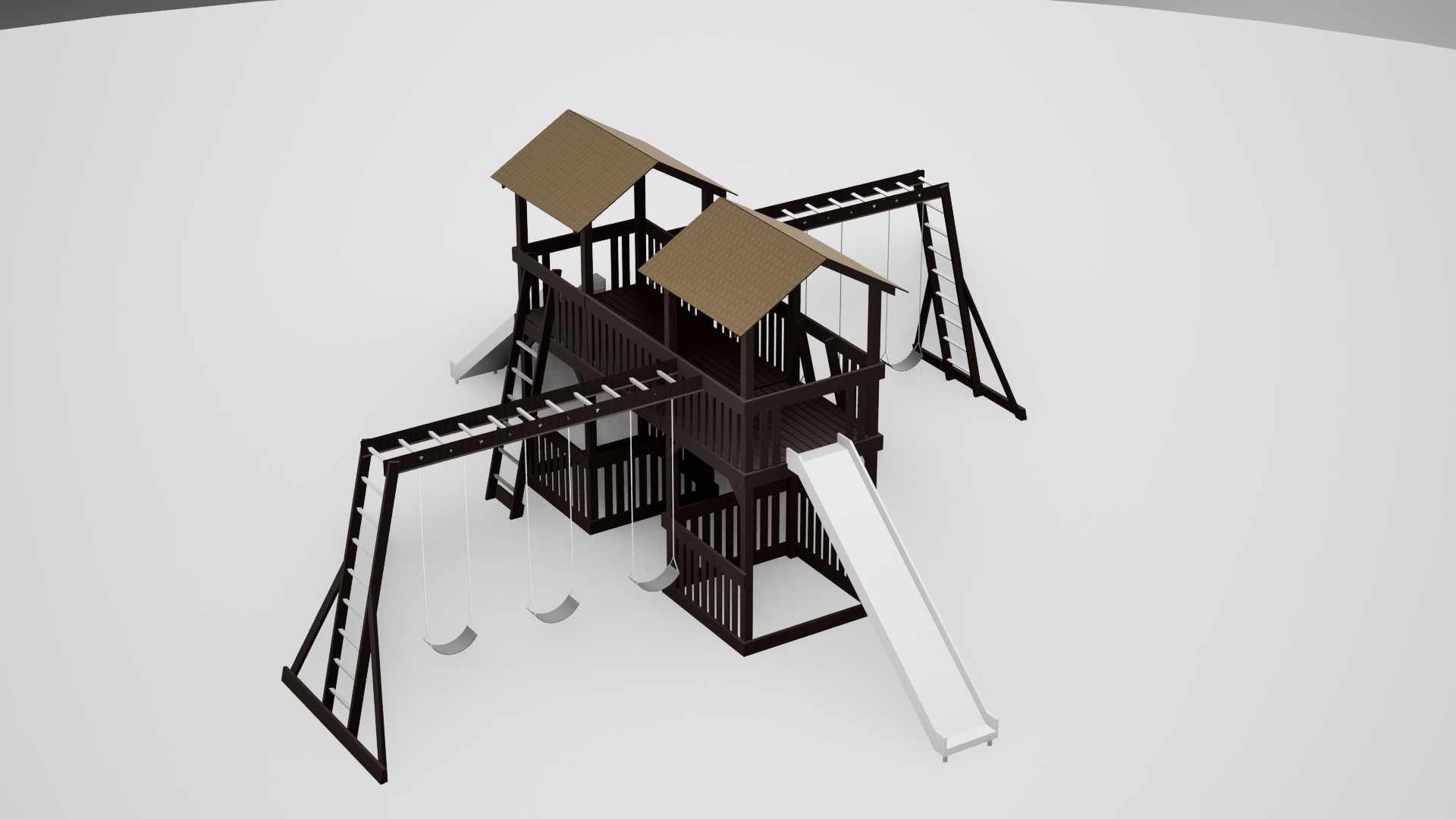 wooden playground model A002 3D model_5