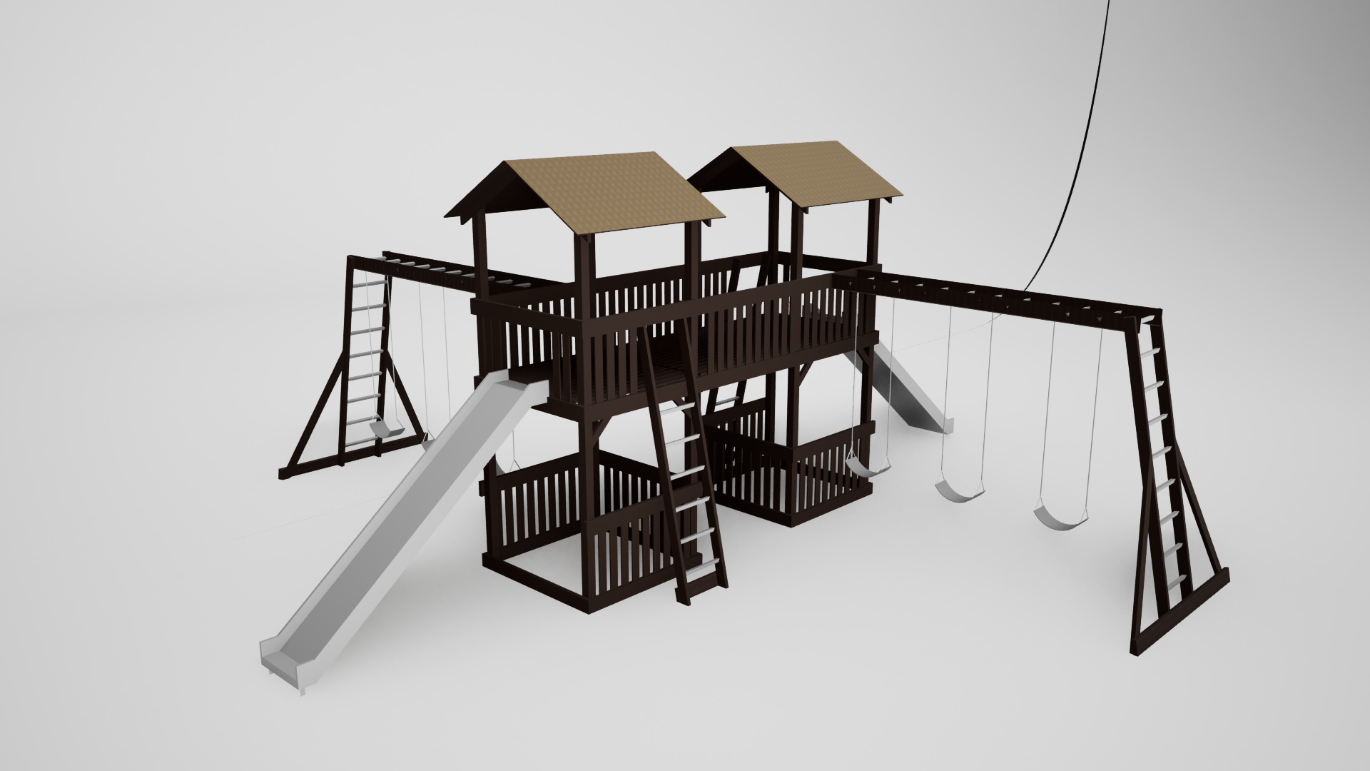 wooden playground model A002 3D model_1
