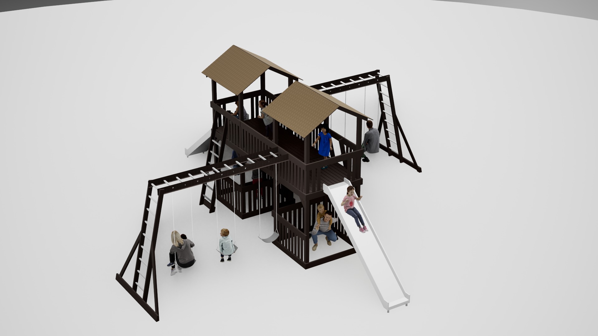 wooden playground model A002 3D model_6