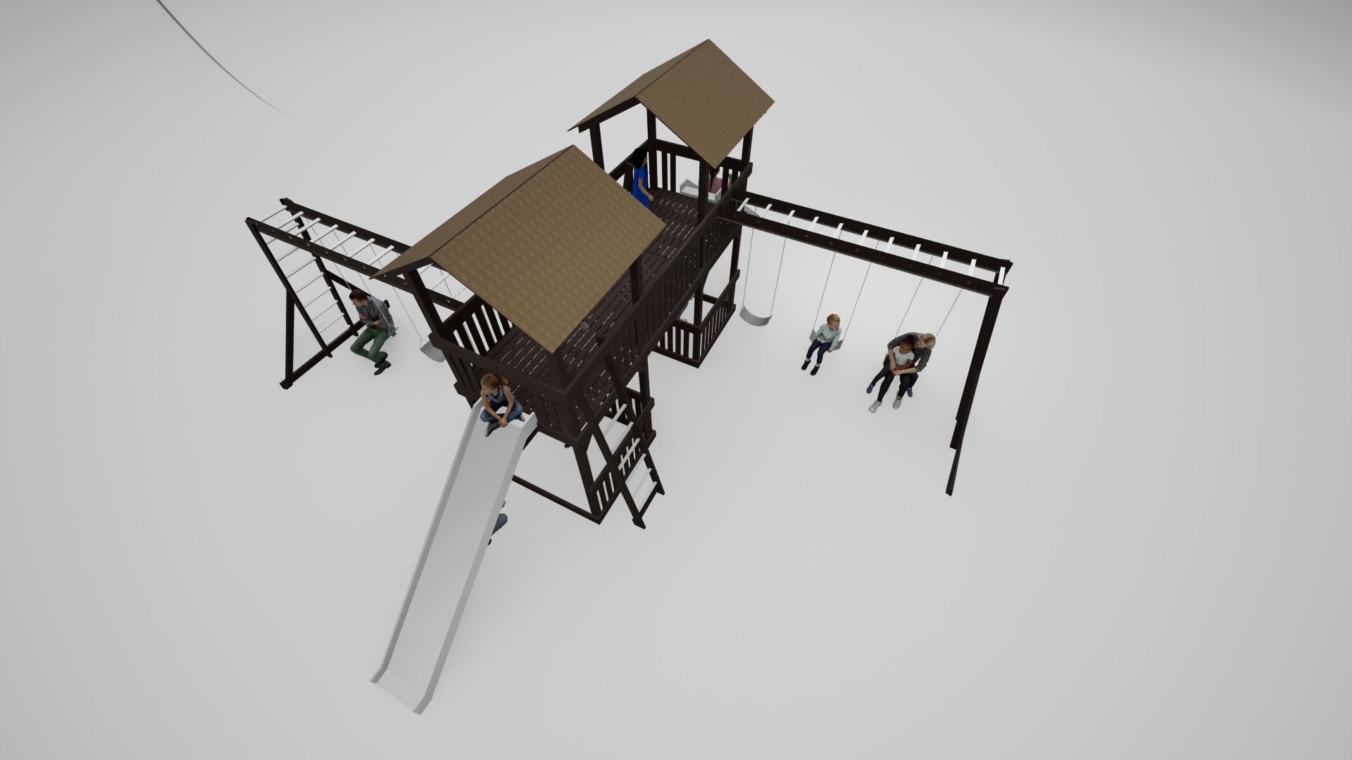 wooden playground model A002 3D model_12