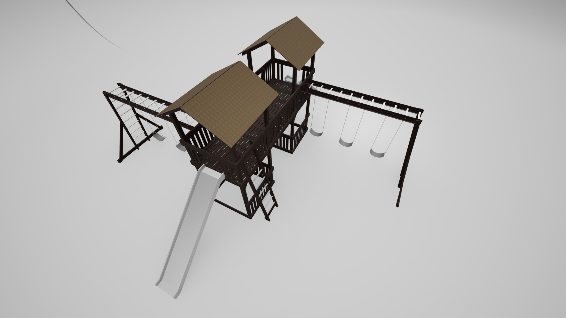 wooden playground model A002 3D model_11